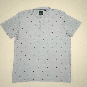 Men's Light Blue with a Hint of Gray Patterned Shirt Pre-Owned Large